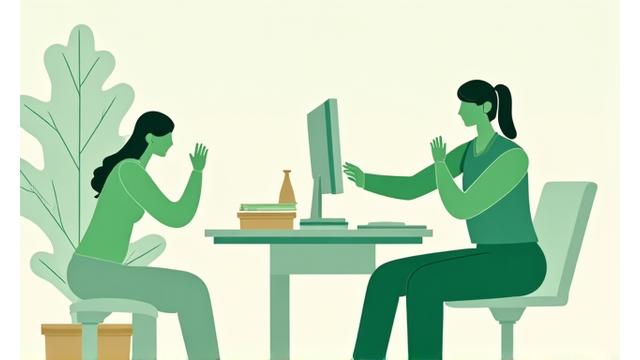O serie de video-uri cu exerciții ușoare de birou pentru adulți ocupați, cu ilustrații grafice.