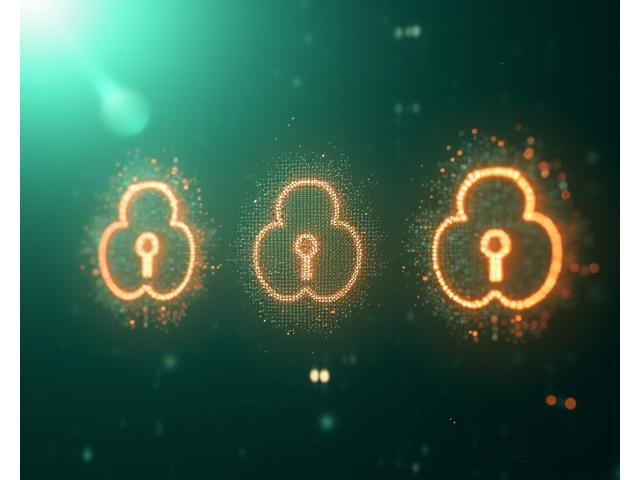 Ilustrație cu lacăte digitale, simbolizând securitatea solidă a datelor și protecția împotriva amenințărilor cibernetice